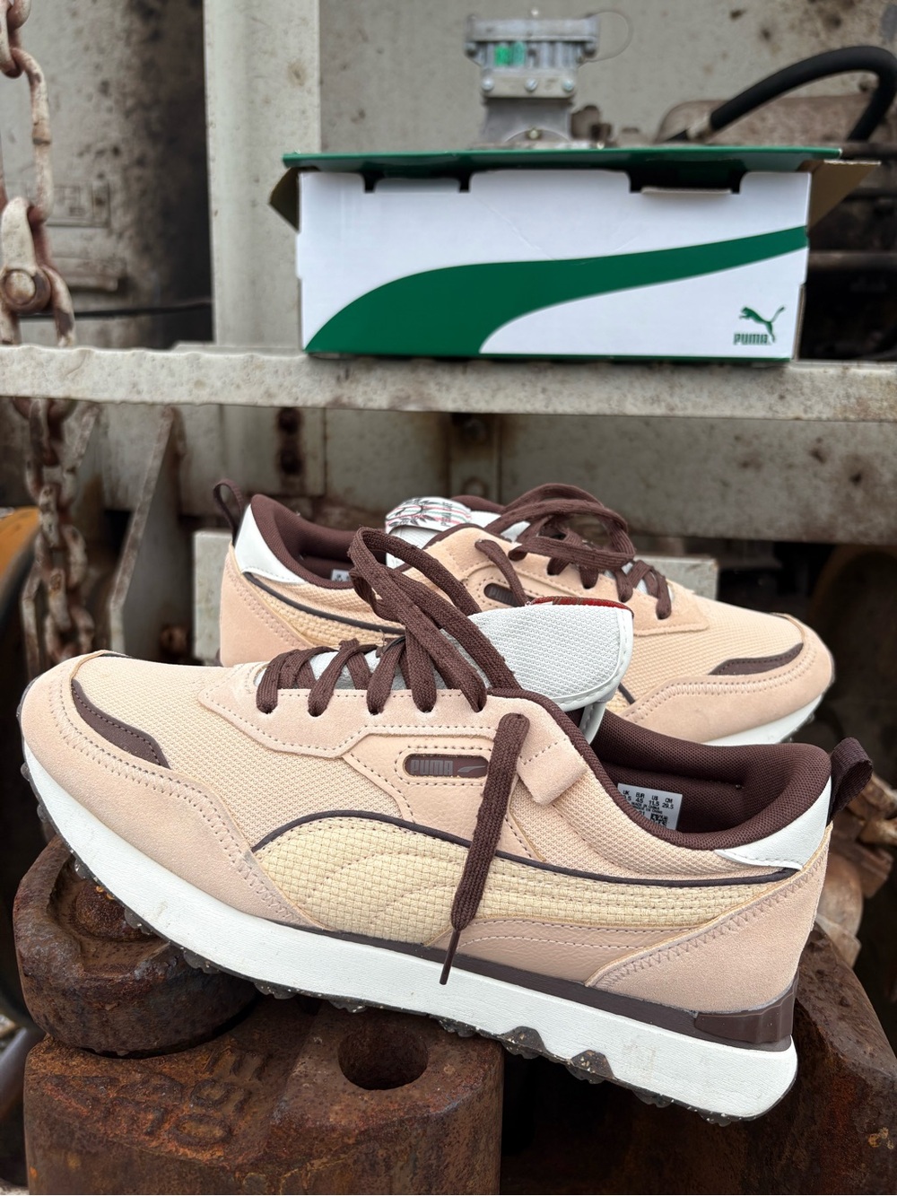 PUMA Rider FV Future Vintage Men’s 11.5 Cashew Brown Marshmallow 391558-01 NIB